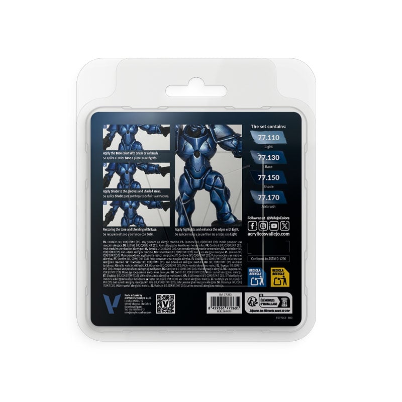 Ultramarine Blue Paint Set True Metallic Metal Vallejo 77263