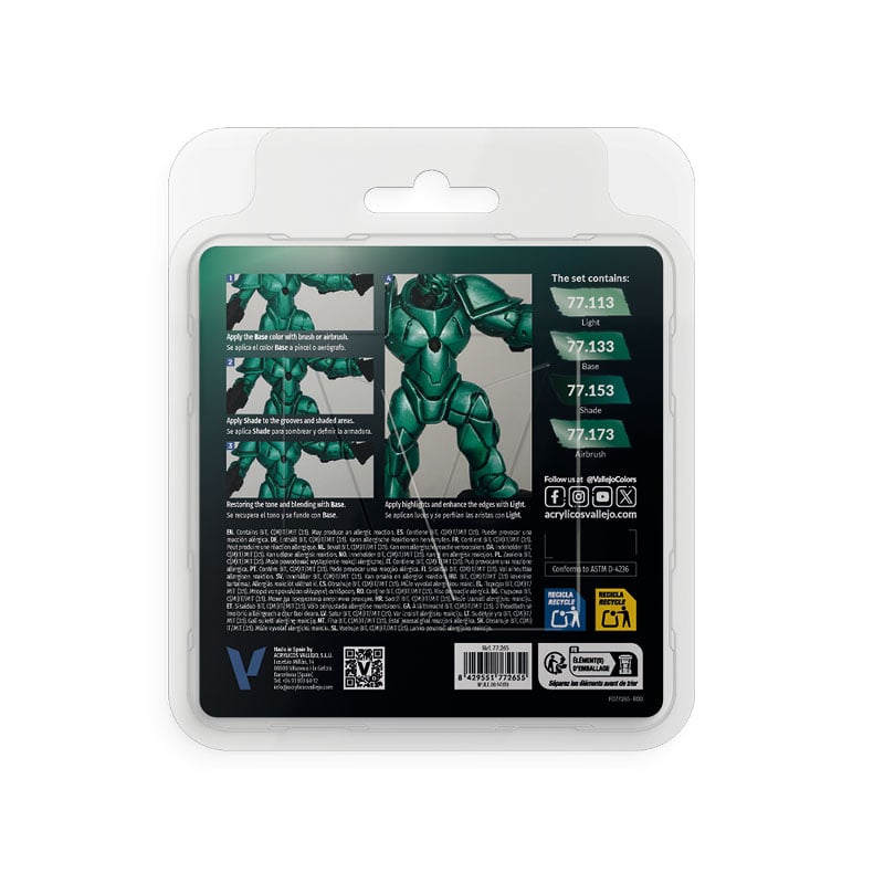 Beetle Green Paint Set True Metallic Metal Vallejo 77265