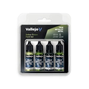 Amber Green Paint Set True Metallic Metal Vallejo 77266