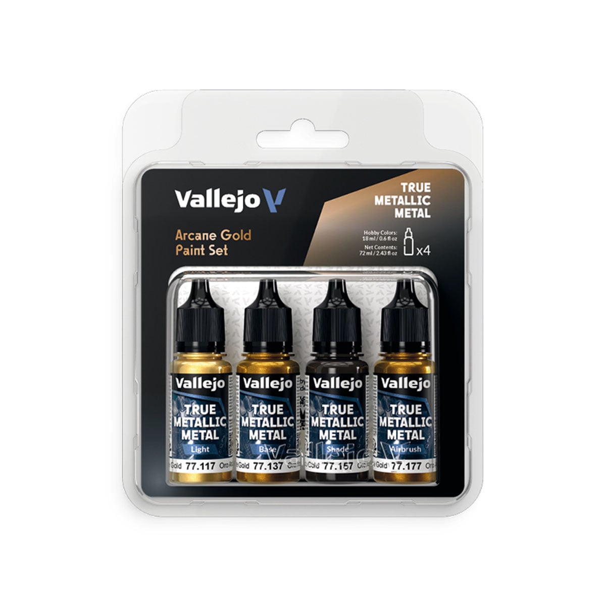 Arcane Gold Paint Set True Metallic Metal Vallejo 77268
