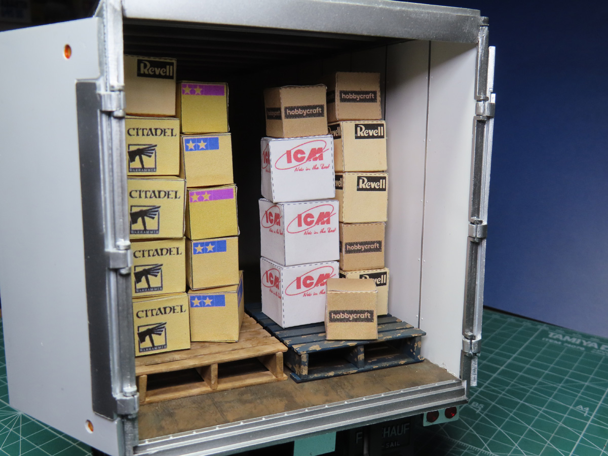 Pallets and Boxes in Trailer