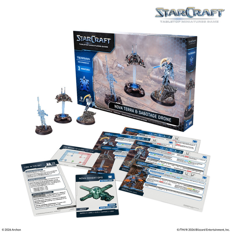 Nova Terra Terran Hero Expansion Set Starcraft Archon Studio SCMG0042 Contents