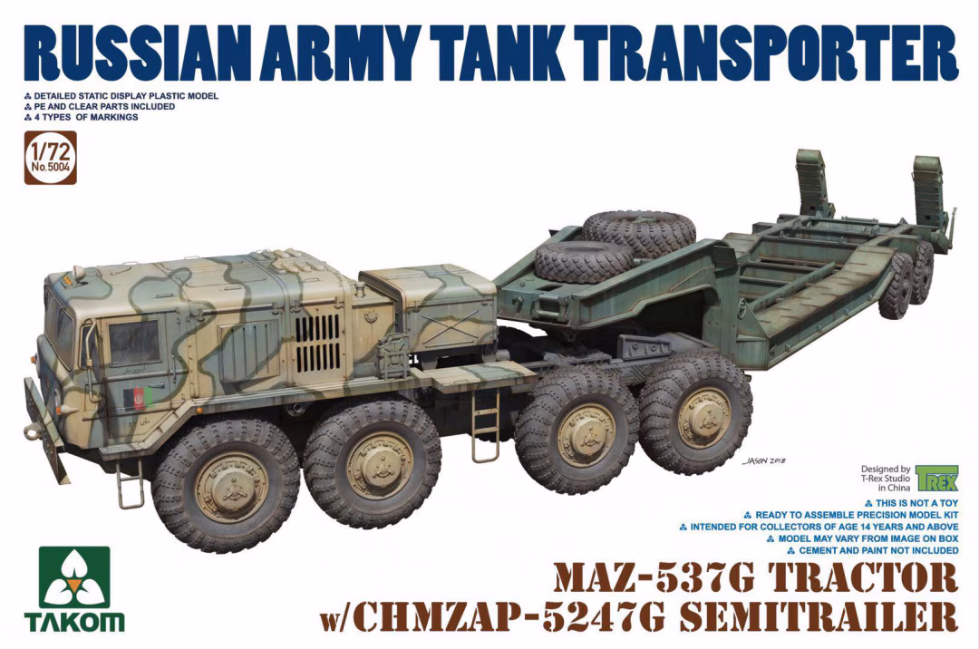 Takom Russian Army Tank Transporter with Semitrailer 1/72 Scale 5004