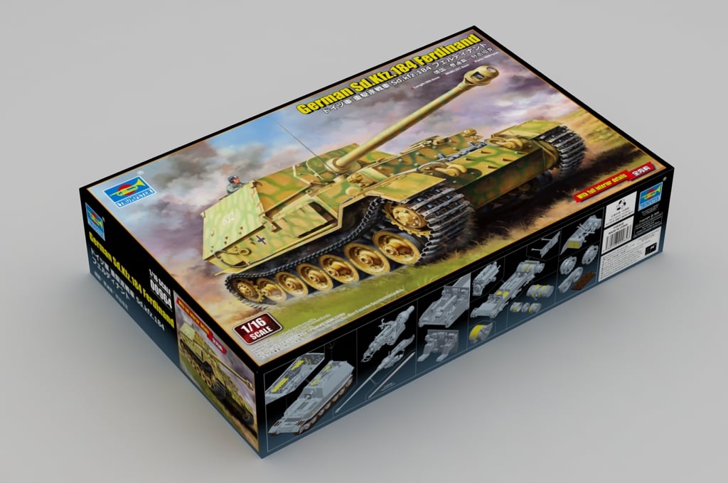 Trumpeter German Sd.Kfz.184 Ferdinand with Two Figures 1/16 Scale 00964 Box